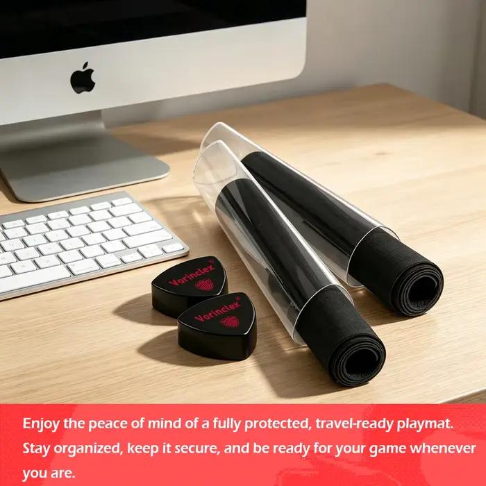 Tube de rangement pour tapis de jeu triangulaire, boîte de rangement pour tapis de jeu, protège-tapis de jeu de cartes à collectionner, tapis de bureau, tapis de souris, étui de transport