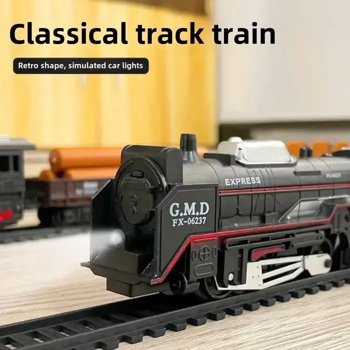 Coffret de train de simulation classique avec rails lumineux