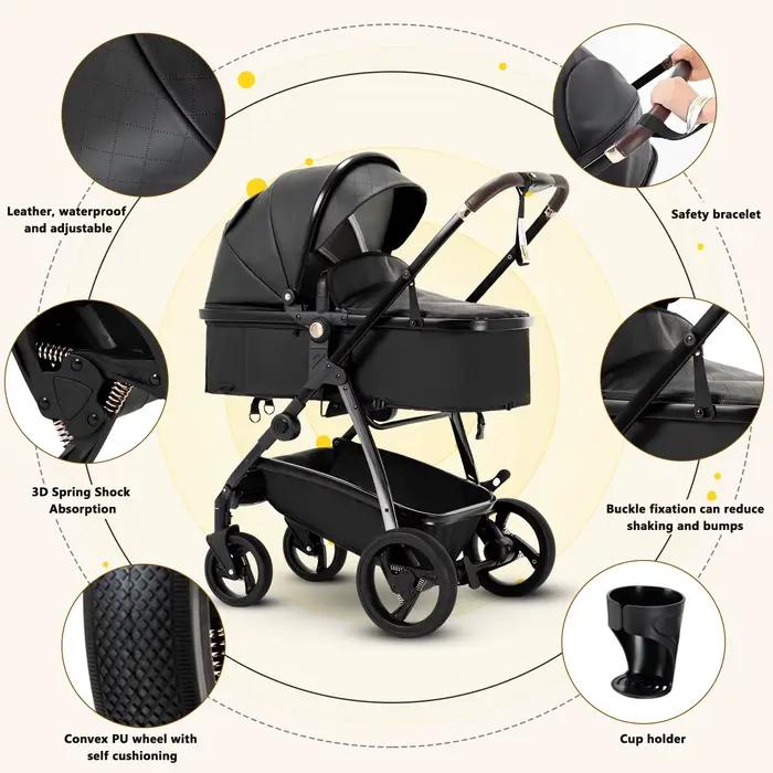 3 en 1 landau poussette Portable luxueux voyage