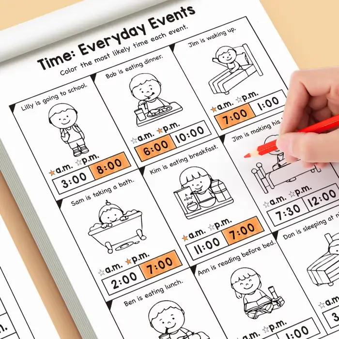 32 pages raconter le temps exercice Cognition jouet livre jeu interactif