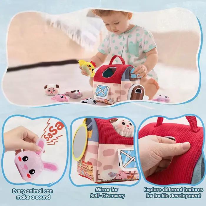 Jouets en peluche animaux de la ferme pour tout-petits