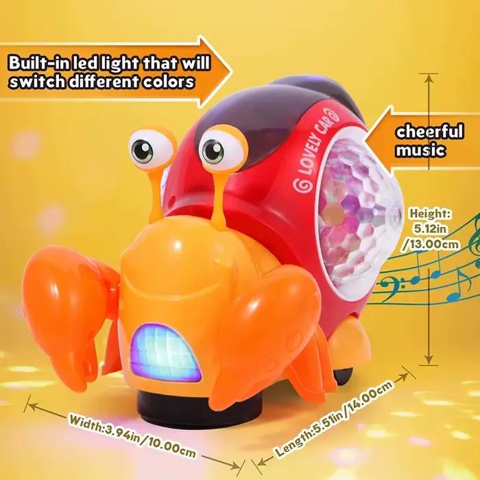 Jouet d'escargot lumineux, jouet d'escargot électrique pour bébé, nouveaux jouets d'escargot rampants, jouets musicaux rampants, jouet sensoriel interactif mobile 2025