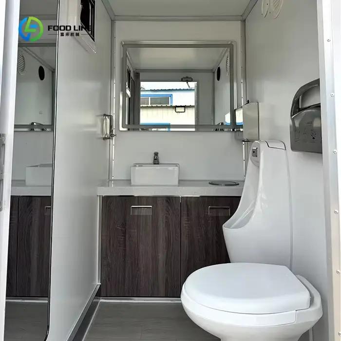 Toilettes mobiles préfabriquées, sanitaires commerciaux pour chantiers de construction, événements en plein air, installation facile, vente, personnalisables