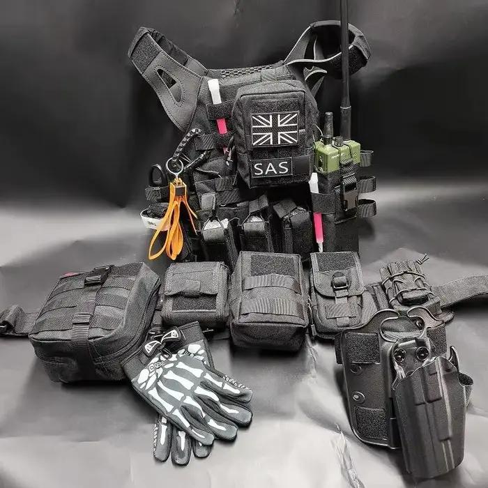 Ensemble complet d'équipement COD Ghost, veste tactique MOLLE, ensemble de harnais de poitrine avec ceinture et casque pour Call of Duty 19 Nightwar Cosplay