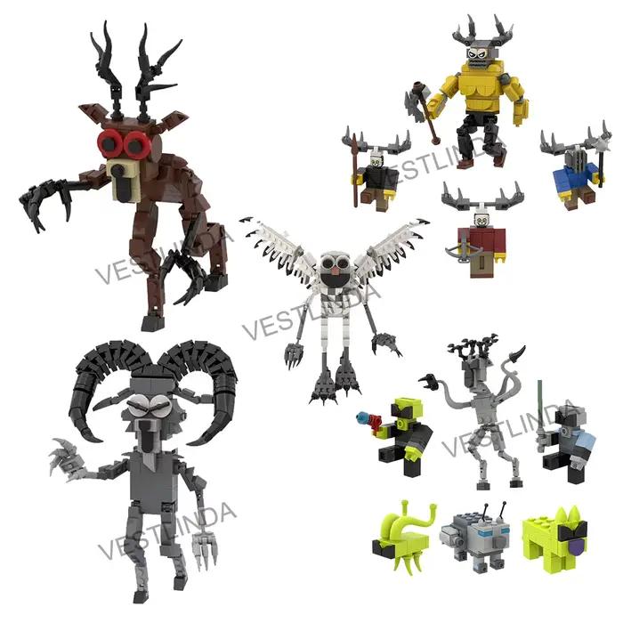 Série 99 Nuits de Forêt Horreur : Blocs de Construction Thème Forêt (Cerf, Hibou) – Jouets d'Assemblage Amusants, Puzzle Décontracté, Décoration de Bureau, Cadeau d'Halloween