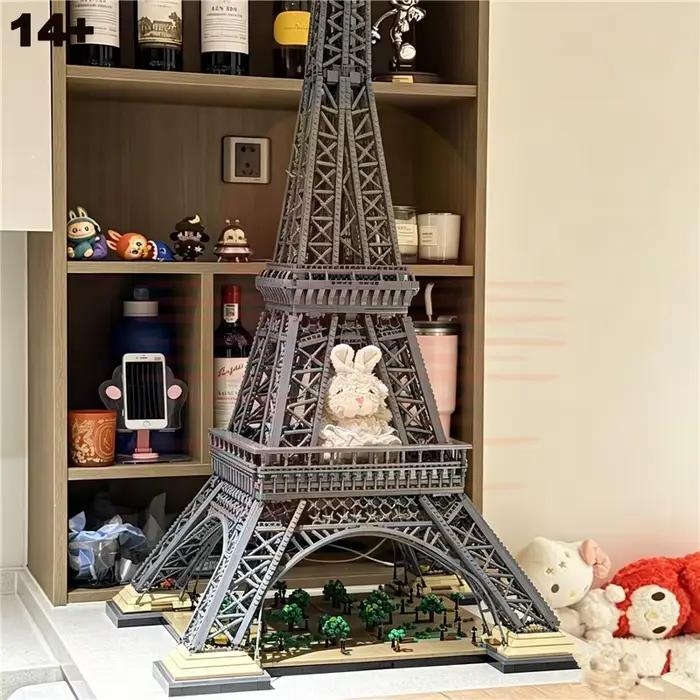 Blocs de construction de la Tour Eiffel, modèle d'architecture emblématique de Paris, grande taille, kit de briques à assembler soi-même pour adultes, hobby