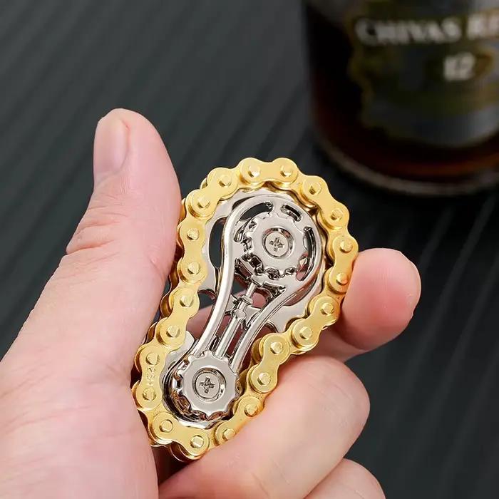 Pignons volant d'inertie gyroscope Fidget Spinner anti-stress anxiété chaînes de vélo en métal EDC