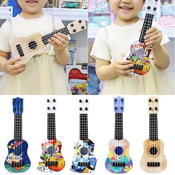 Mini ukulélé guitare jouet habiller améliorant l'instrument de musique éducatif précoce classique pour garçons filles enfants bébé cadeaux de noël