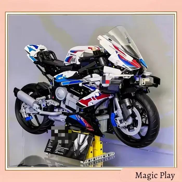 Motocyclette Cruiser Vintage à construire, design détaillé, briques compatibles, jouet d'assemblage DIY, décoration pour la maison, cadeau pour les fans de motos