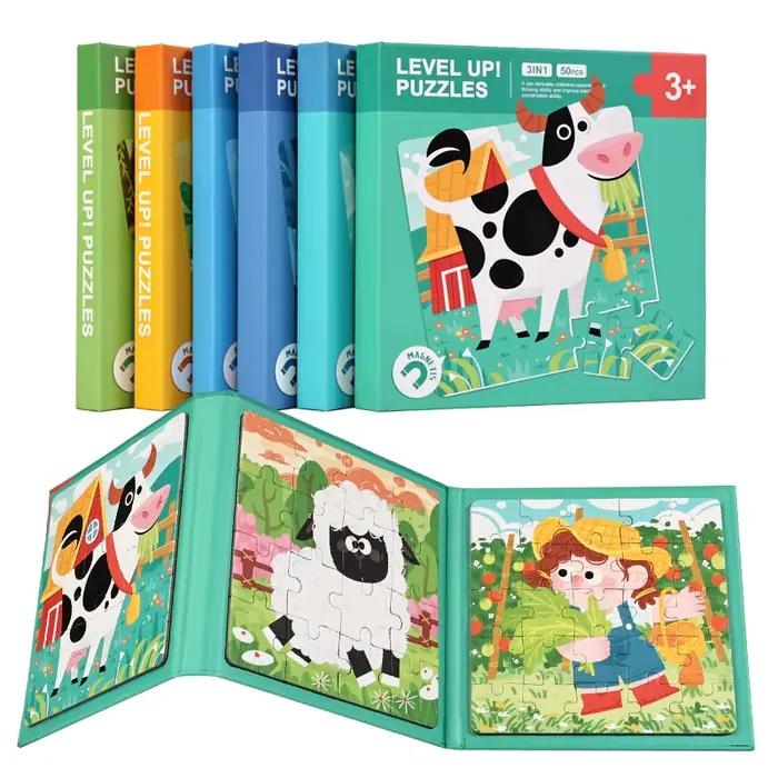 Nouveau jeu de Puzzle magnétique pour enfants bébé apprentissage précoce Animal fruits trafic Cognition jouet éducatif cadeau pour les enfants
