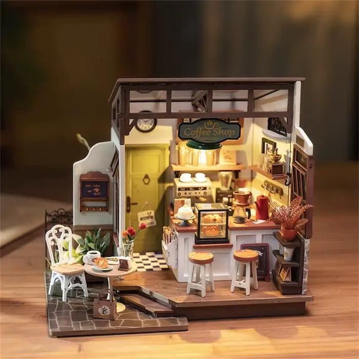 Rolife-Kit de mini maison de courses l'inventaire pour enfants, jouet en bois, café, maison de courses, kit de beurre, n ° 17, 73, bricolage