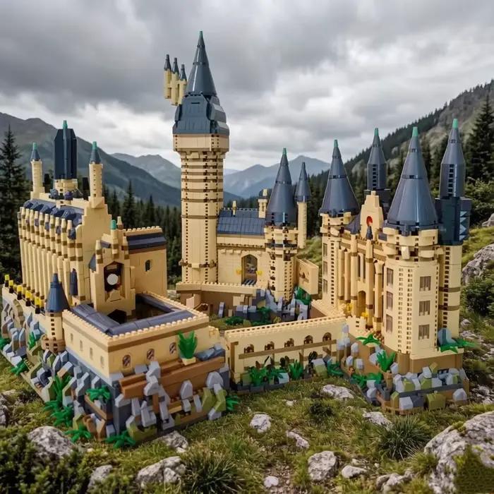 Blocs de construction de château magique créatif avec lumière