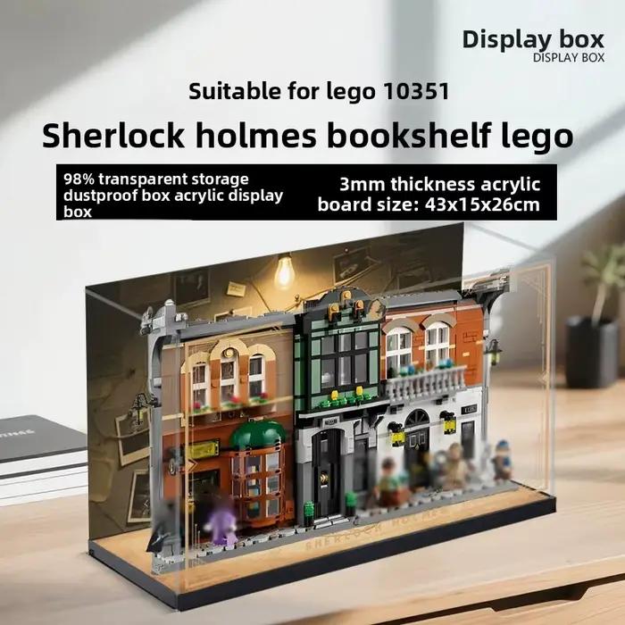 Boîte de rangement en acrylique haute définition pour modèle de blocs de construction LEGO 10351 Sherlock Holmes