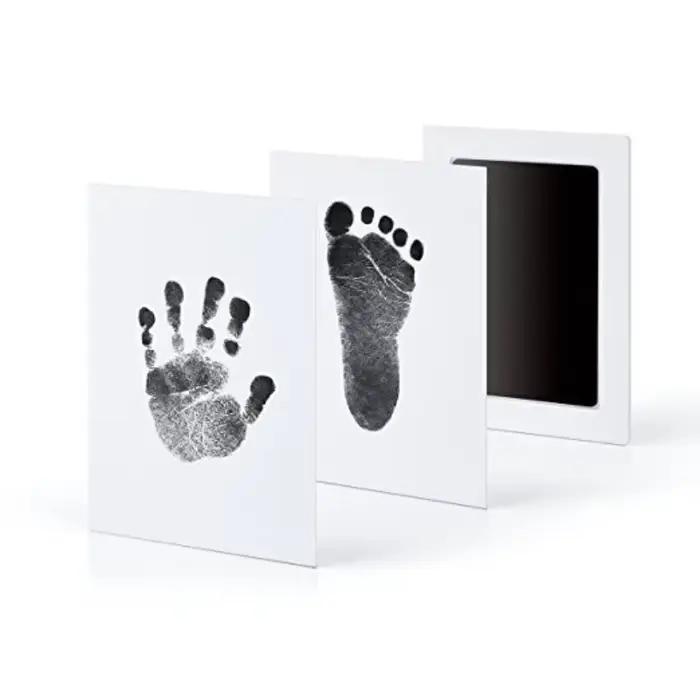 Kits de tampons encreurs sûrs et non toxiques pour empreintes de mains et de pieds de bébés occasions spéciales de 0 à 12 mois
