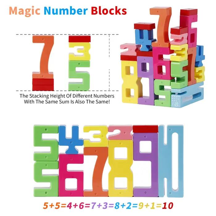 Nouveaux blocs de construction numériques jouets éducatifs pour enfants, jouets de blocs de construction de couleur à grosses particules pour l'éducation précoce des bébés, cadeau