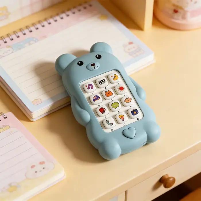 Jouet téléphone musical pour bébé en forme d'ours mignon
