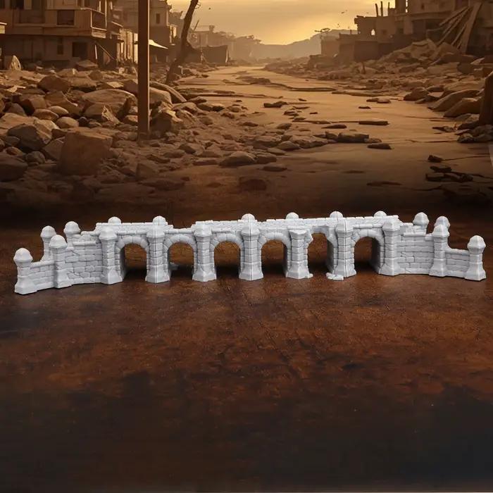 Ensemble de terrain miniature de viaduc détruit de 28 mm | Compléments de jeu de rôle sur le thème des paysages