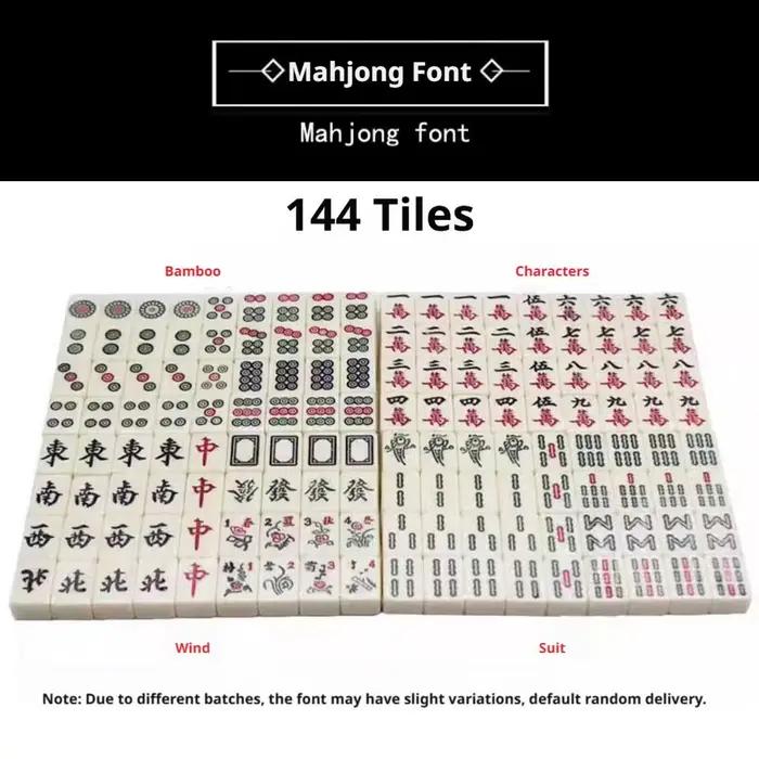 Non. 20 mini jeux de Mahjong chinois avec étui en cuir de qualité supérieure pour les voyages