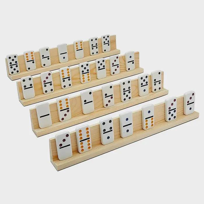 Ensemble de 8 supports en bois pour dominos