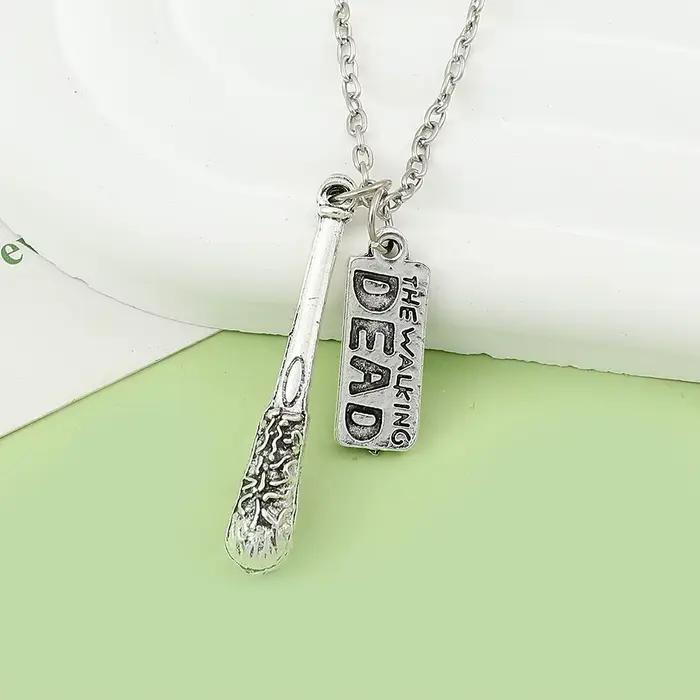 Collier pendentif baseball série The Walking Dead - Accessoire de mode punk pour hommes et femmes, cadeau idéal pour les fans