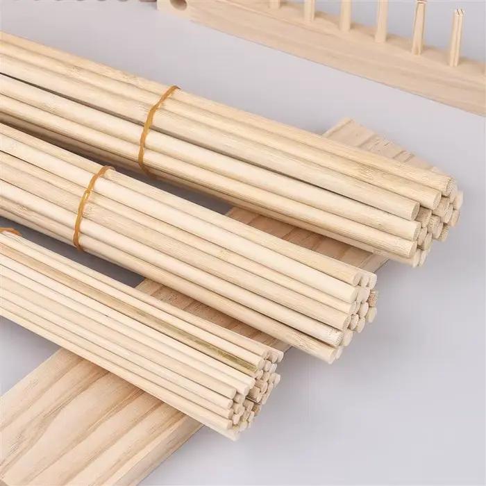 Bâton rond en bois pour l'artisanat, sucettes glacées alimentaires et fabrication de modèles de cheville, bricolage de chevilles durables, modèle de construction, outil de travail du bois