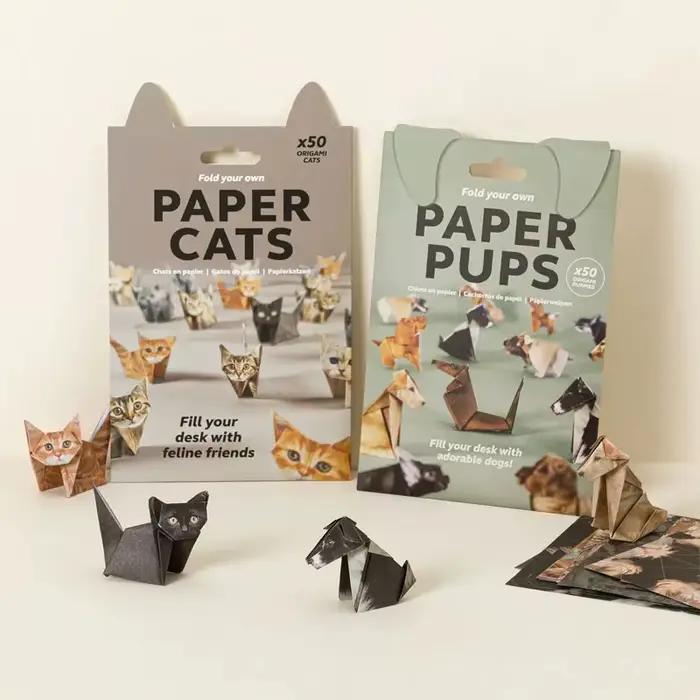 Feuilles Origami Animaux Chats Chiens Dinosaures Créatives Bricolage Papier Pliant Enfant Cadeau Occasion Spéciale