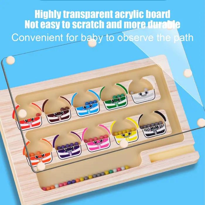 Jouets Montessori en bois : labyrinthe magnétique de tri des couleurs