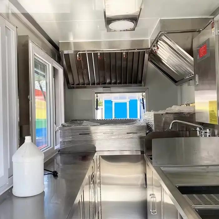 Chariot de restauration mobile multifonctionnel personnalisé 2025 avec machine à yogourt glacé intégrée, tout-en-un, en promotion