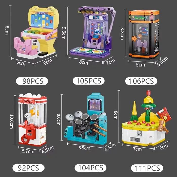 MOC City Street View Games Machine Building Blocks Arcade Computer Projector Camera Ski Ball Room Scene Bricks Kids Toys Gifts