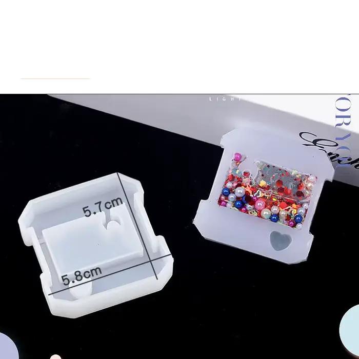 Moule en silicone pour porte-clés sable mouvant en forme de carte de jeu de console - Outil de fabrication artisanale pour la maison et le jardin