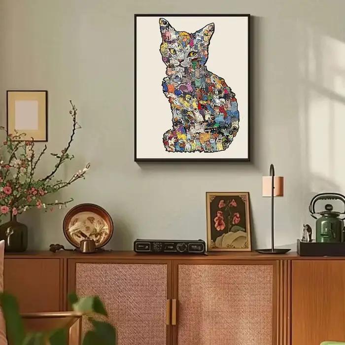 Puzzle en bois Kittin coloré intéressant
