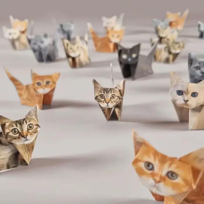 Feuilles Origami Animaux Chats Chiens Dinosaures Créatives Bricolage Papier Pliant Enfant Cadeau Occasion Spéciale