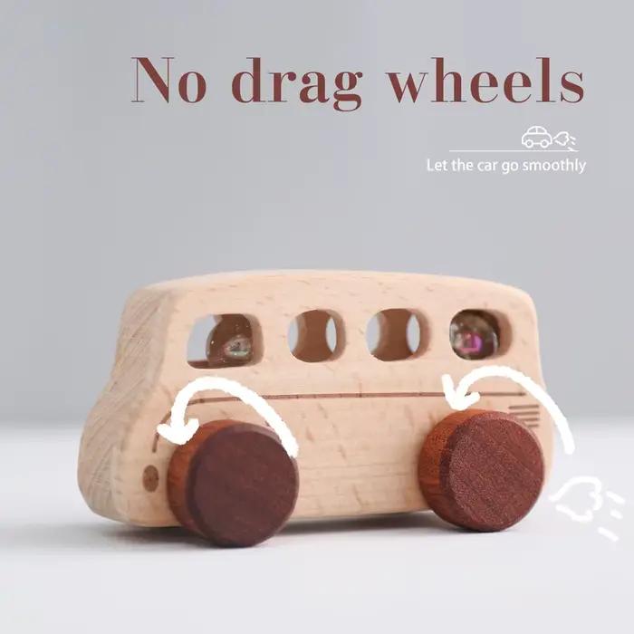 Jouets d'éveil en bois pour bébés 0-12 mois : Bus à billes roulantes
