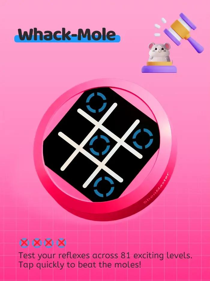 Jeu de Tic Tac Toe 4-en-1 portable - Console de puzzle électronique