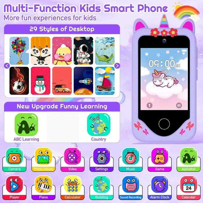 Téléphone jouet éducatif à écran tactile de 2