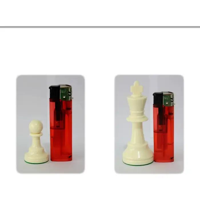 Jeu d'échecs Standard International, compétition King 97mm(3.82 pouces) grand jeu d'échecs en plastique avec échiquier 4 arrière