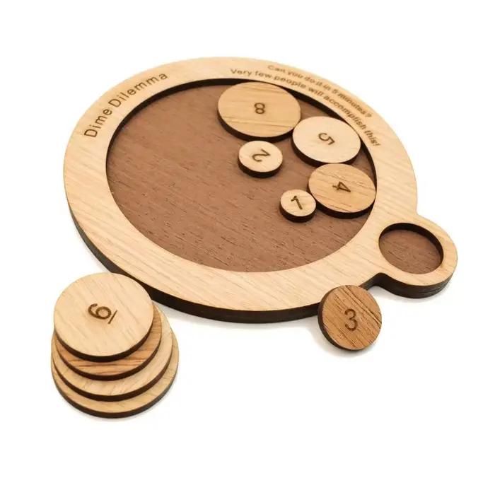 Puzzle 3D Penny Baffling en bois multicolore pour adultes et enfants défi logique casse-tête jouets éducatifs occasions spéciales