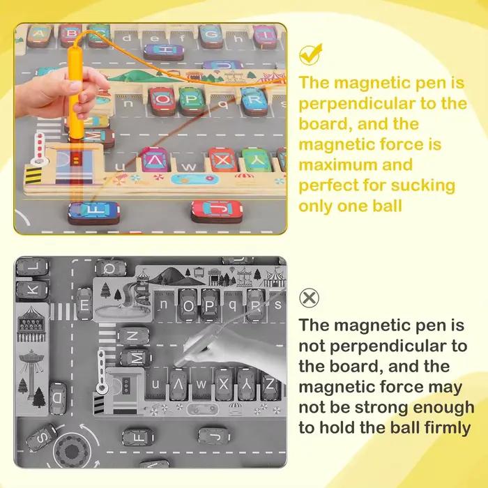 Montessori Alphabet magnétique labyrinthe lettre Puzzle cadeaux pour enfants Parking Puzzles