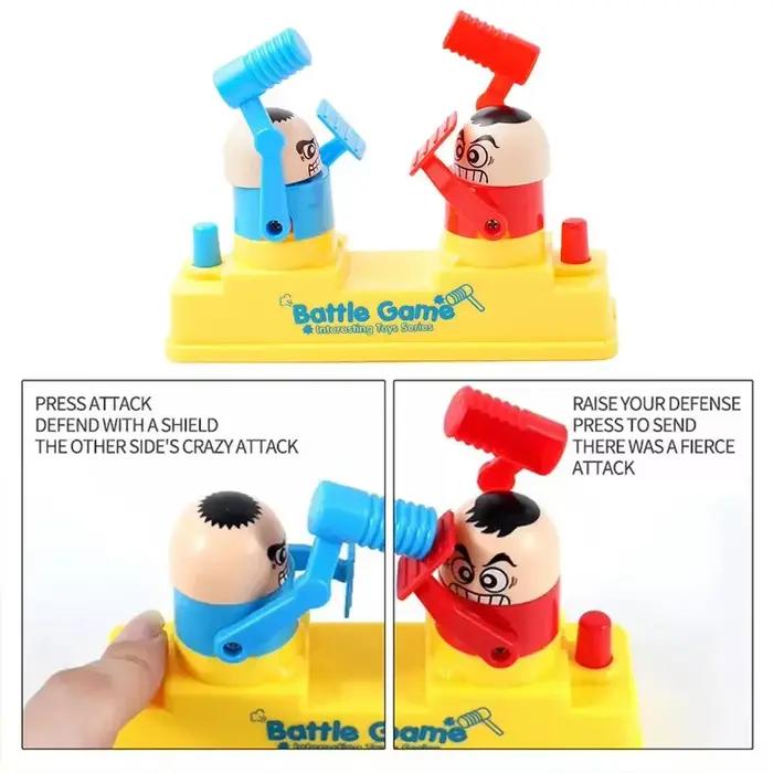 Mini tête pour enfants frapper petit homme combat rouge et bleu attaque et défense double Parent enfant doigt