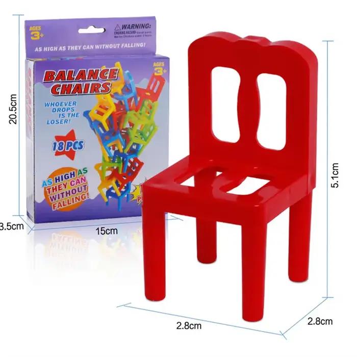 Jeu de société de chaises d'équilibre 18 pièces/ensemble