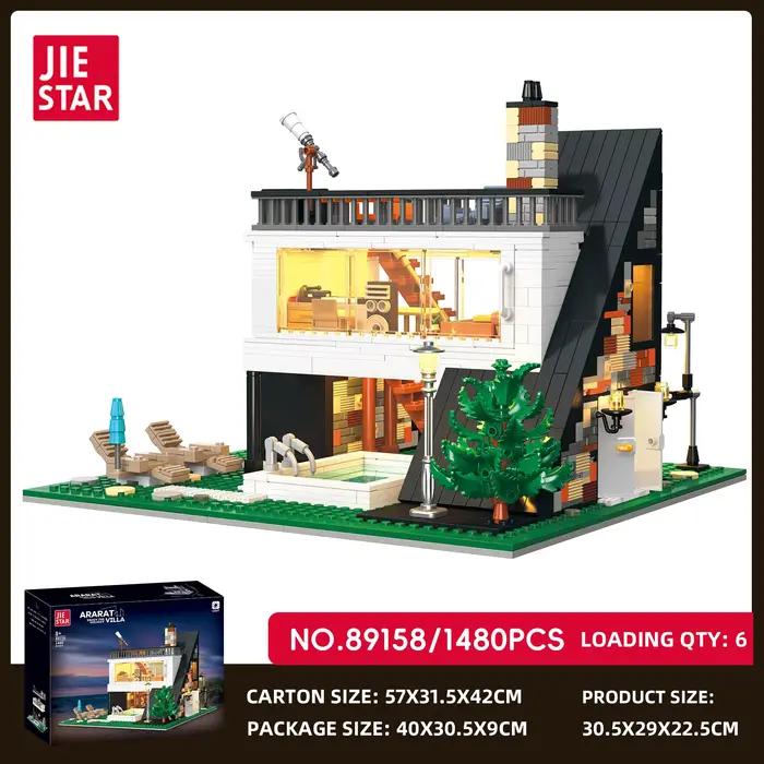 ARARAT VILLA Piscine Terrasse pour observer les étoiles Modèle de rue MOC Puzzles Architecture Assemblage créatif Jouets d'anniversaire Cadeaux