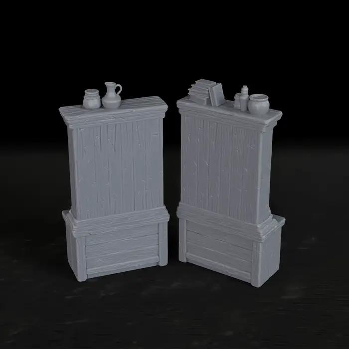 Ensemble de meubles miniatures RPG, 2 pièces, bibliothèque et armoire de rangement pour terrain de jeu de rôle sur table, excellent cadeau
