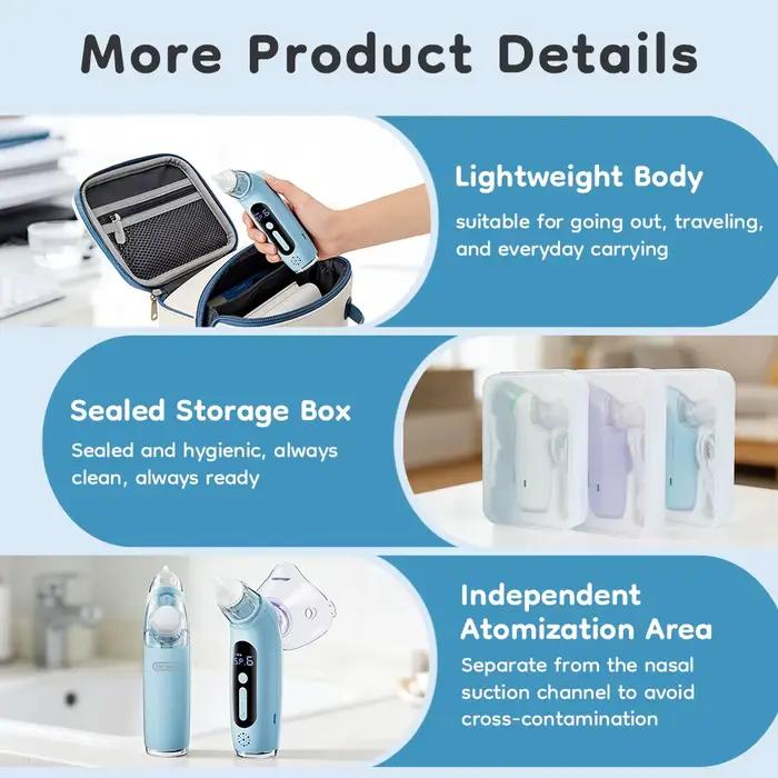 MAMIJOY Aspirateur nasal électrique 2 en 1 pour bébé et fonction nébuliseur