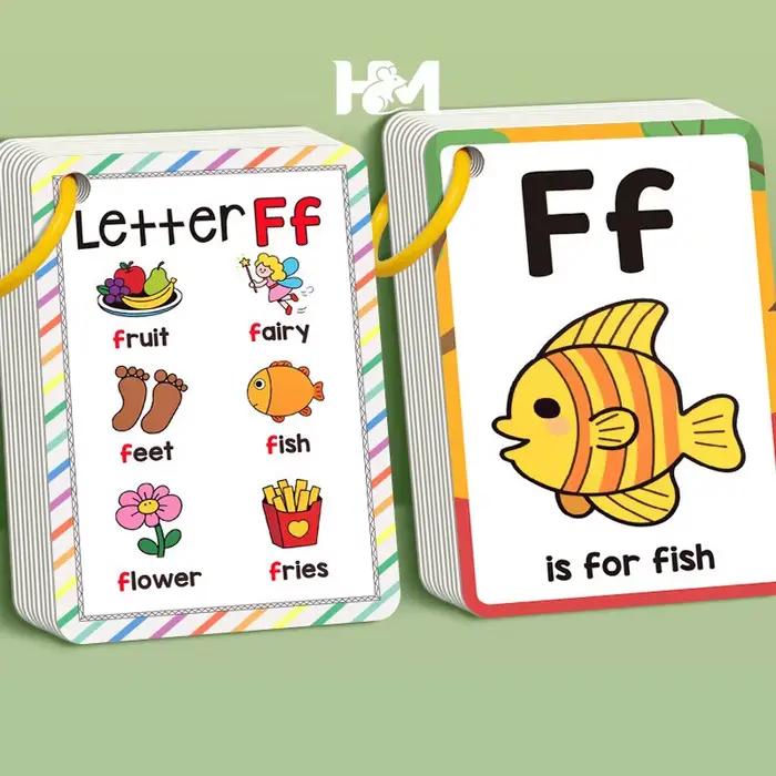 156 cartes d'apprentissage A-Z avec images, 27 cartes de mots anglais, jeux éducatifs cognitifs
