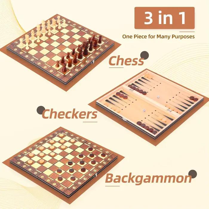 Jeu de dames de Backgammon magnétique d'échecs