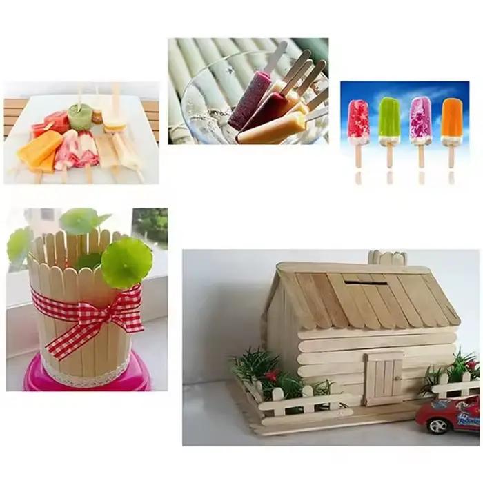 100 bâtonnets en bois pour glaces, cuillères à glace, outils d'artisanat et de décoration de gâteaux, bâtonnets en bois DIY