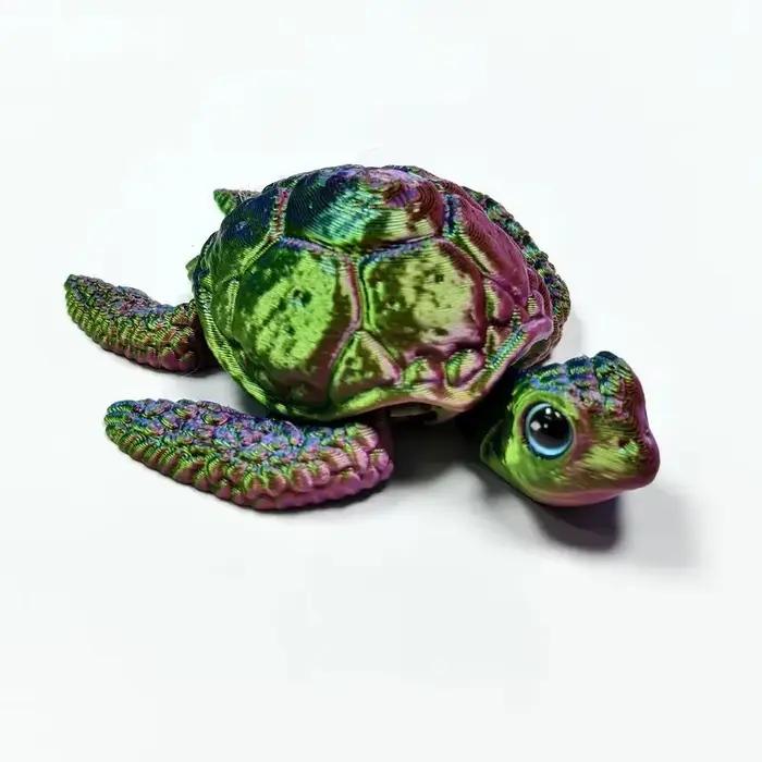 Jouet créatif pour enfants Figurine de tortue imprimée en 3D Articulations mobiles | Décoration de bureau pour les cadeaux de Noël et d'anniversaire