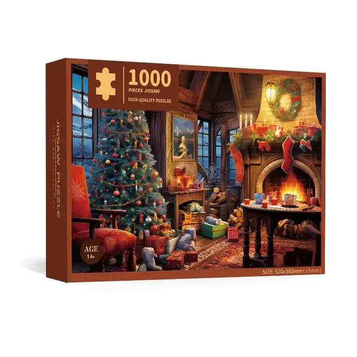 Puzzle de Carte Blanche Série Bricolage de Noël Kit de Décoration Personnalisable pour Garçons et Filles Occasions Spéciales