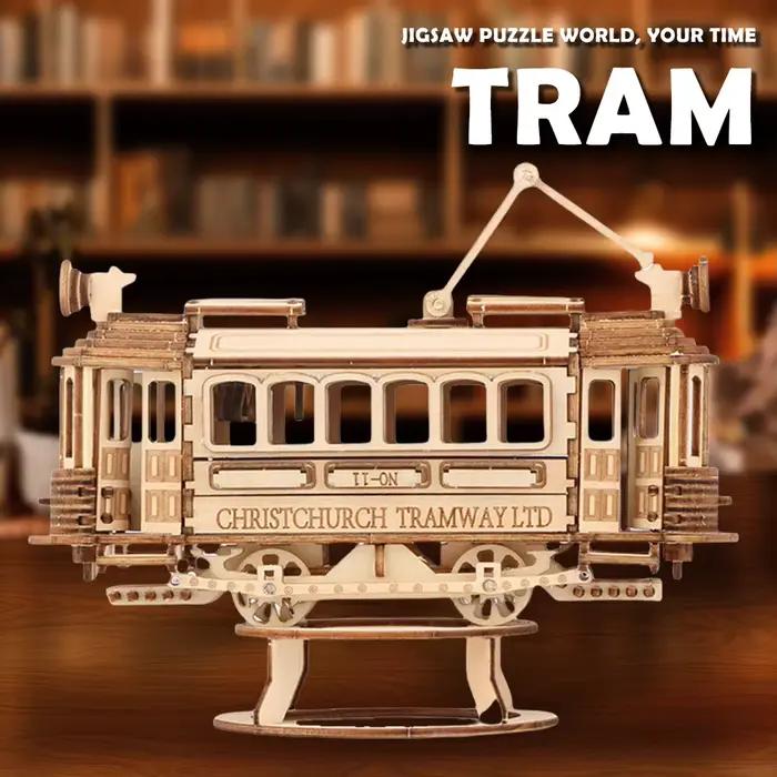 3D rétro Tram modèle Puzzle en bois bricolage