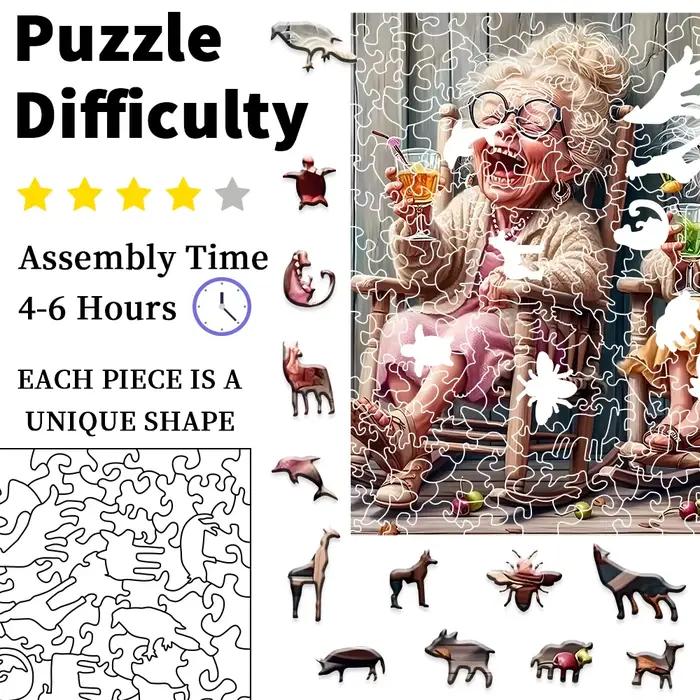 Puzzle en bois spécifique pour adultes - Forme d'animal irrégulière unique - Convient aux activités de loisirs et à la décoration de la maison - Cadeau idéal